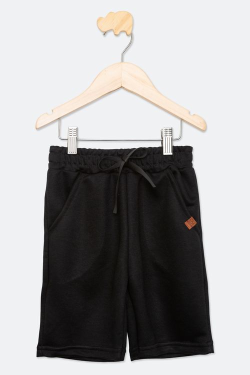 Bermuda Infantil 4 a 8 anos - Liso Preto