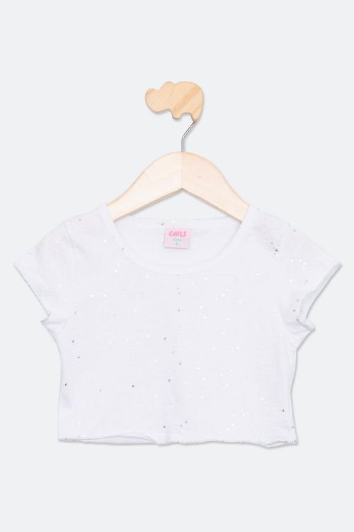BLUSA INF4/8NAS 36808 ROT GLITTER CORAC - BRANCO