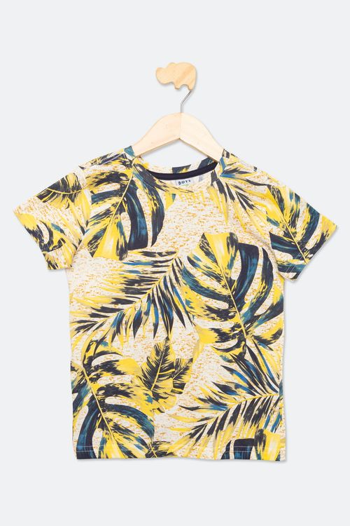 CAMISETA MC INF4/8noS CA_IM1383 FOLHAGEM - AMARELO