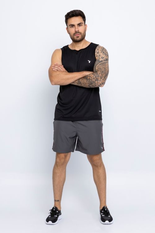 Bermuda Masculina Esporte Dry Fit Cinza Escuro