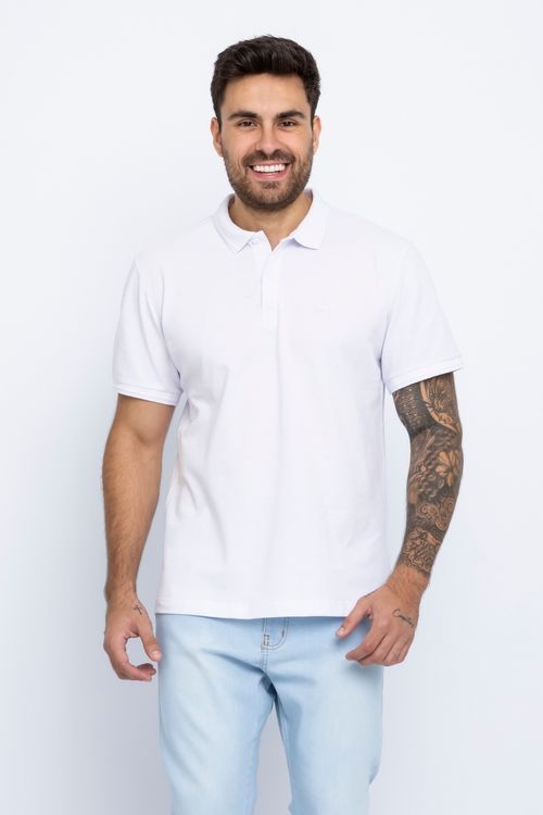 Camisa Polo Masculina Branca