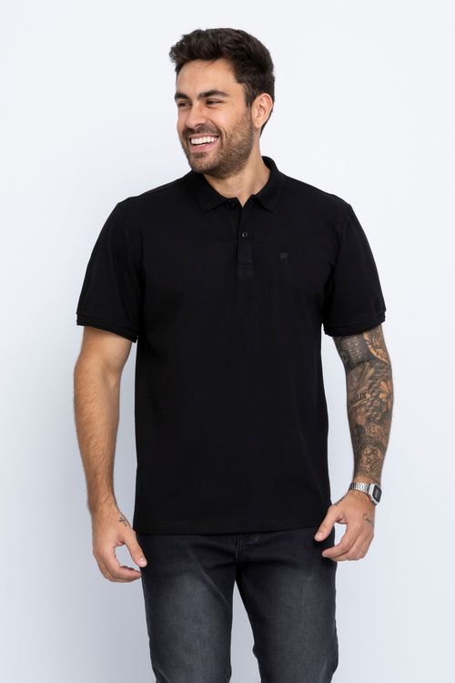 Camisa Polo Masculina Preta