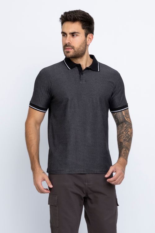 Camisa Polo Masculino em Mallha Preta