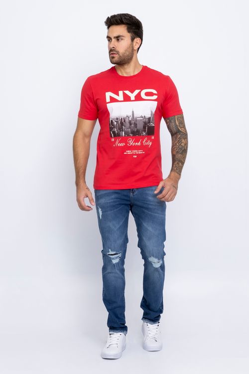 CALCA MASC AJ 3315319342 SLIM BLUE ESC - JEANS ESCURO