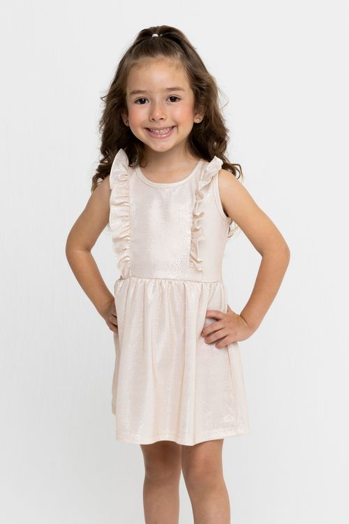 Vestido Infantil Menina Dourado Tam 1/3