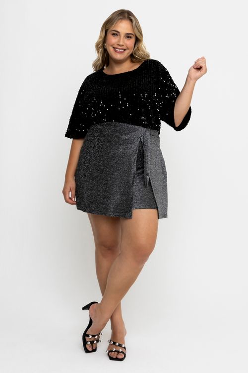 Shorts Saia Feminino Feita Pra Mim Preto