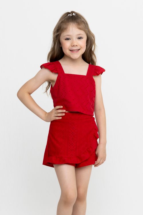 Blusa Infantil - Tam 4 a 8 anos - Vermelha