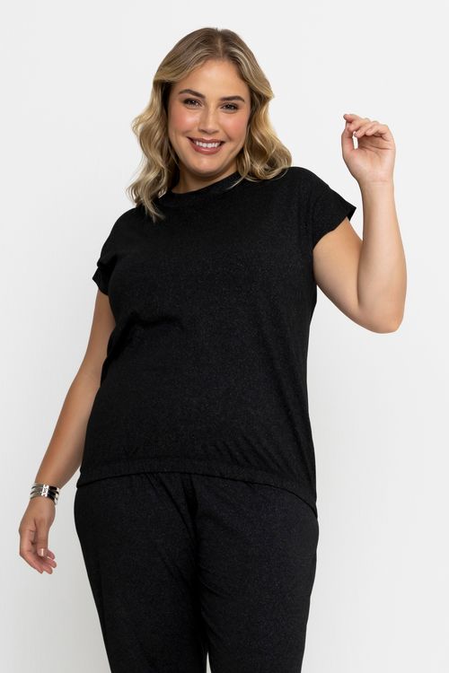 TOP FEM FPM 50014 JATEADO GLITTER - PRETO