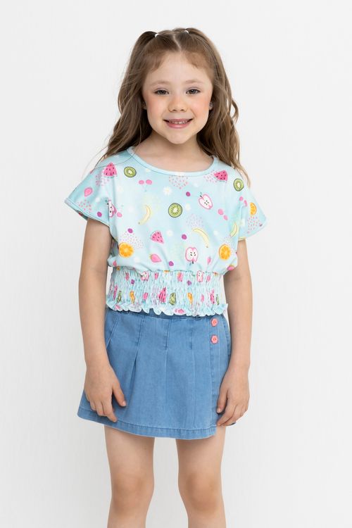 Blusa Infantil Menina Verde Claro Tam 4/8