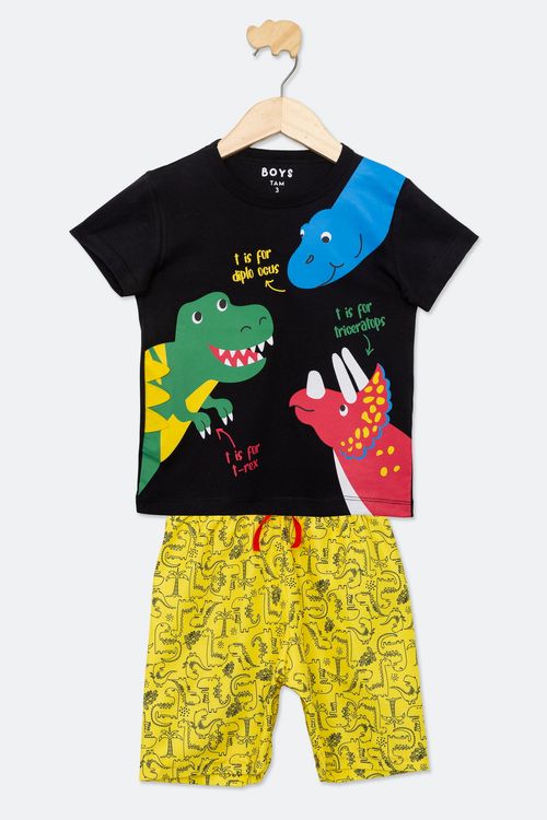 CONJ INF1/3noS SILK DIno TAC - PRETO