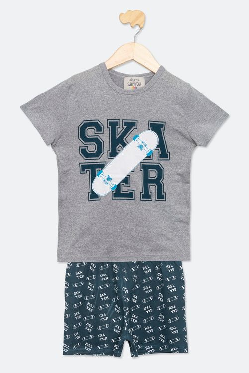 Pijama Infantil Menino Tam 4 a 8 Manga Comprida Estampado