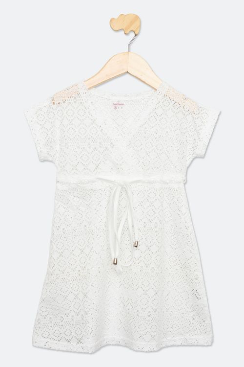 VESTIDO INFA 4-10 PRAIA AAV400 RENDA BCO - BRANCO
