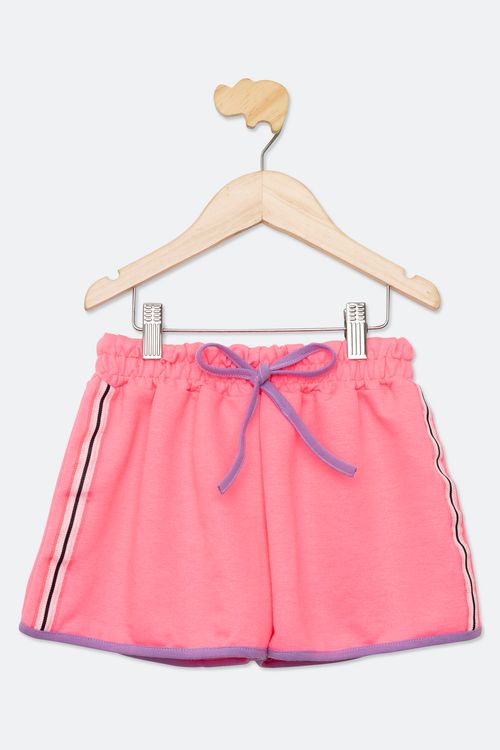 Shorts Juvenil Menina Tam 10 a 16 Rosa Neon