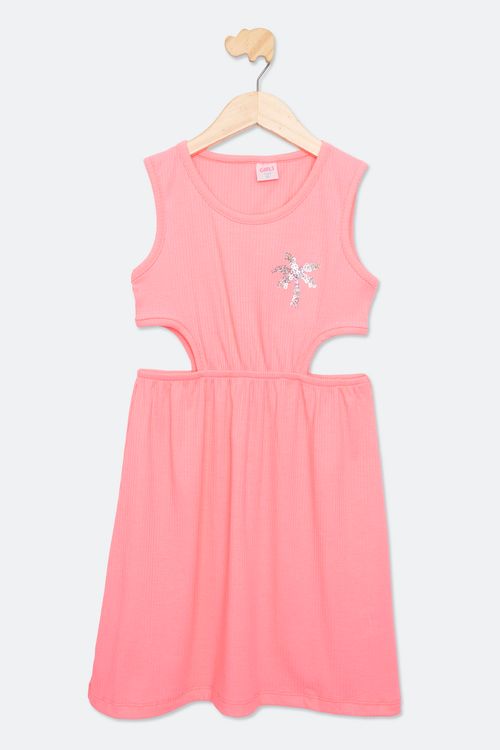 Vestido Infantil Menina Rosa Neon Tam 10 a 16