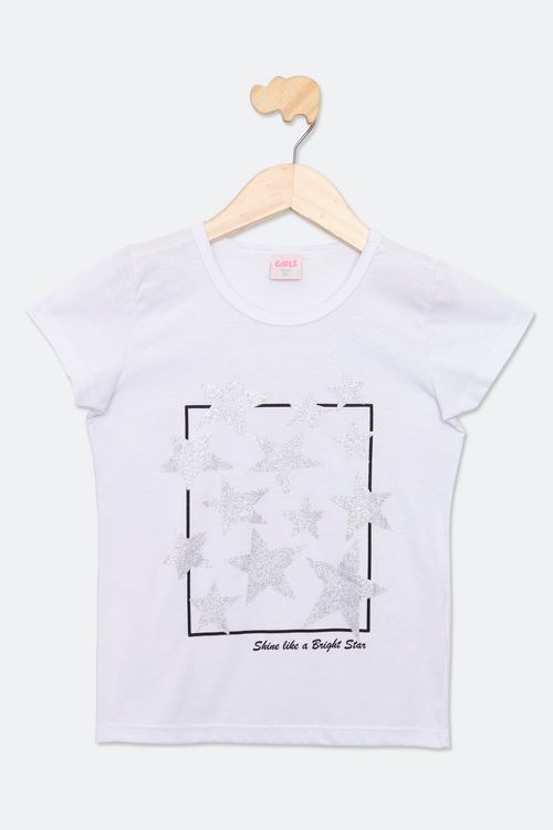 Blusa Infantil Menina Branca de 10 a 16 anos