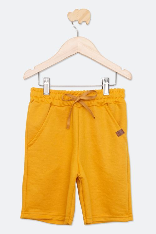 Bermuda Infantil 4 a 8 anos - Liso Mostarda