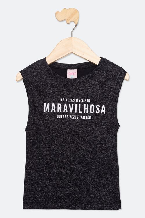 Blusa Infantil Menina Preta Tam 10 a 16