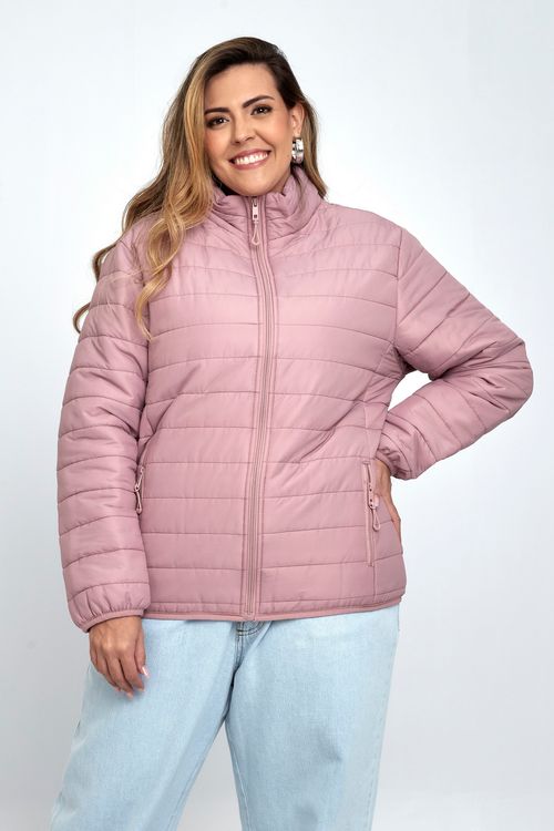 Jaqueta Puffer Feminina Feita Pra Mim Rosa Claro