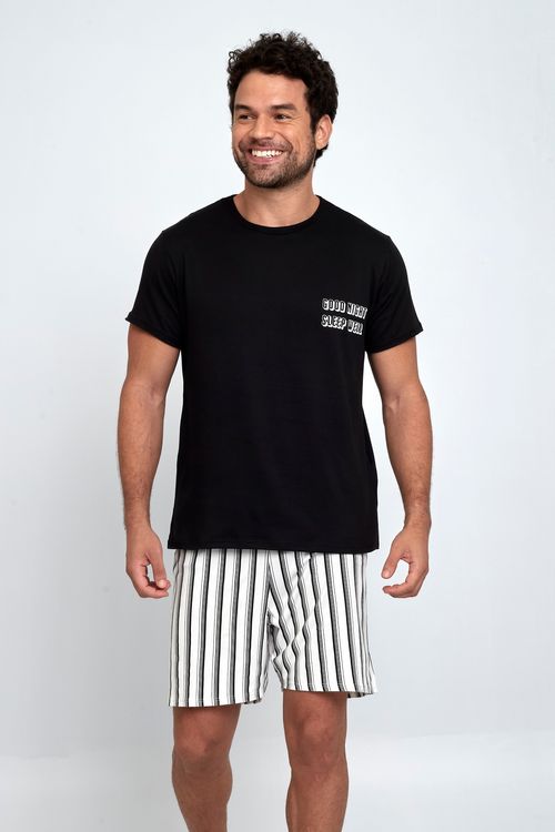PIJAMA MASC ACES AMJ400 SHORTS/MC XADREZ - XADREZ