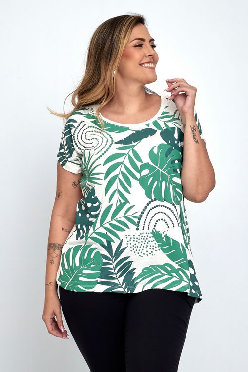 Blusa Feminina Promo Silk Viscose Estampada