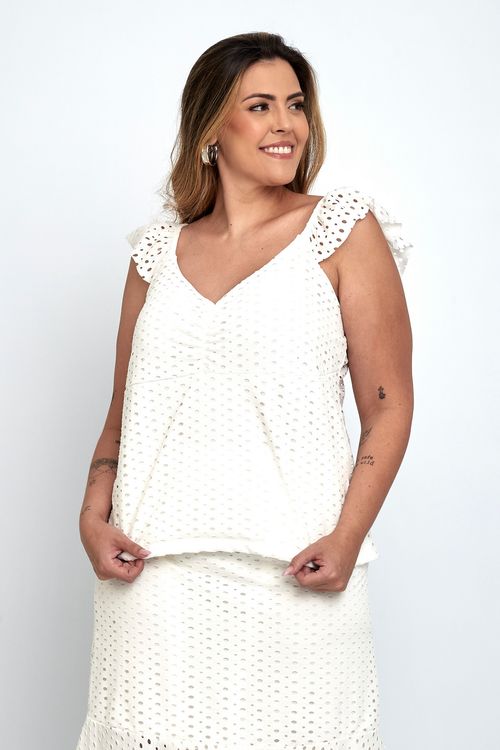 TOP FEM FPM 4161 S/M LAISE - OFF WHITE