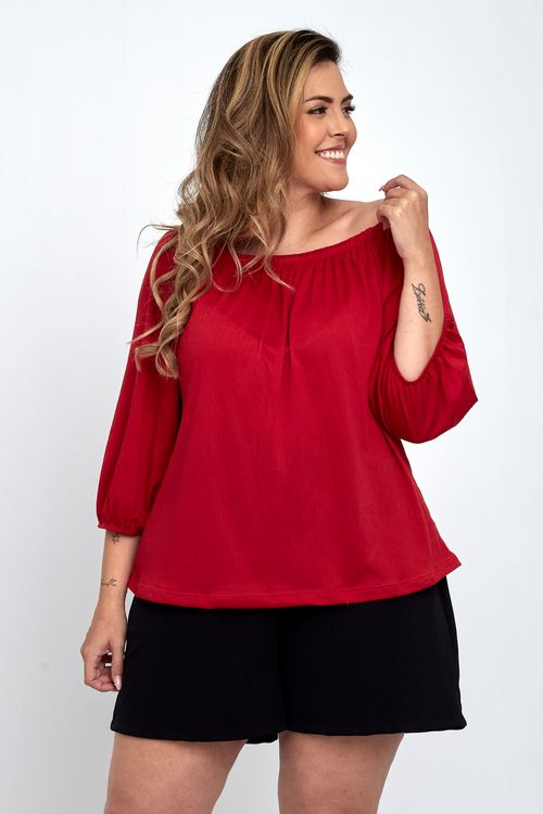 Blusa Ciganinha Feminina Feita Pra Mim Vinho