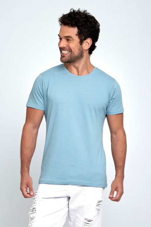 Camiseta Masculina - Azul Claro