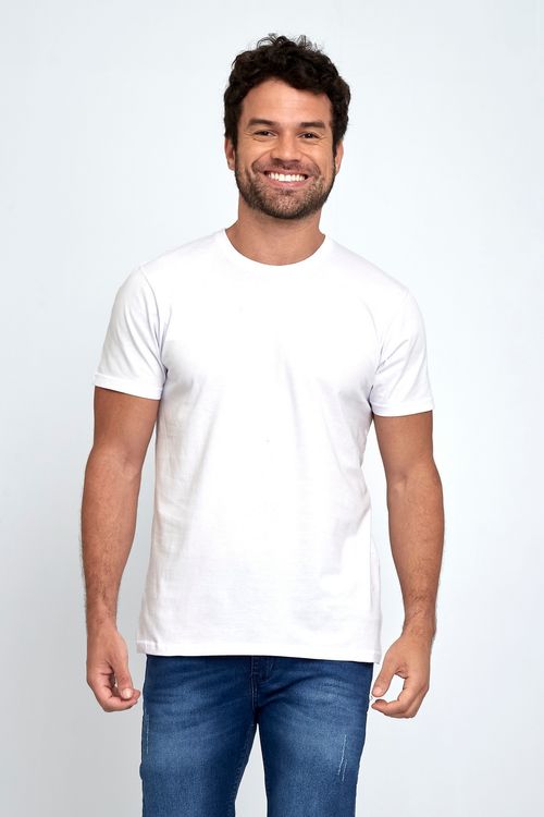 Camiseta Masculina Branca Caedu | Algodão Meia Malha