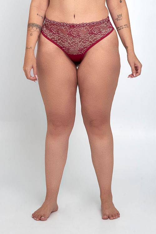 CALCINHA FPM BIQUINI FIO RENDA BORDADA - PINK