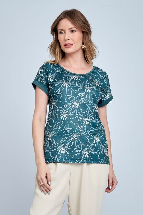 Blusa Feminina Casual Poliéster Estampada