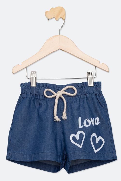 Shorts Jeans Infantil Feminino Tam 4 a 8 Anos Jeans Claro