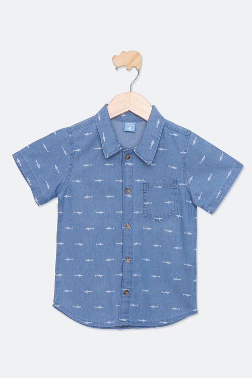 CAMISA MC JEANS INF4/8NOS 50266 FULL TUB - JEANS AMACIADO