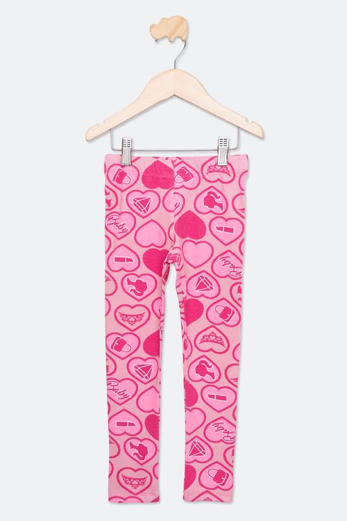 Legging Infantil de 4 a 8 anos Rosa Médio Urso