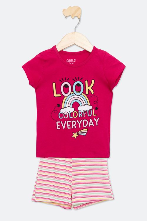 Conjunto Infantil Feminino Tam 4 a 8 Anos Rosa