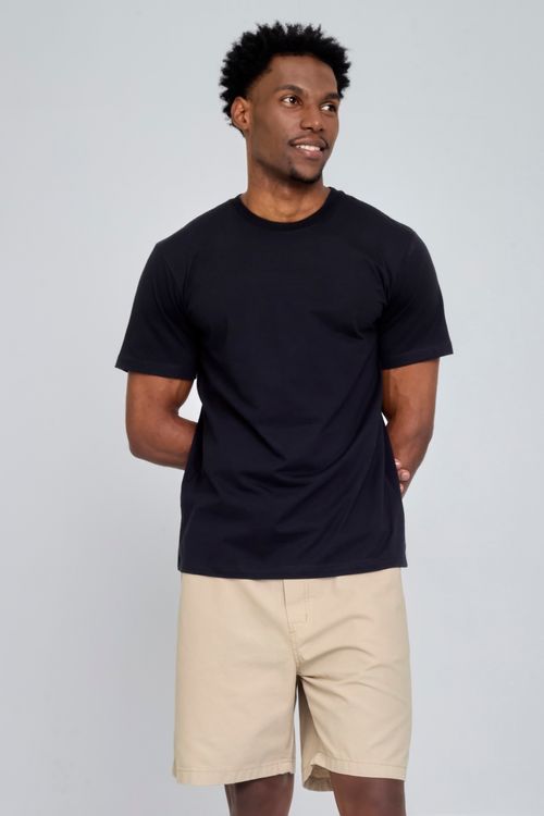 Camiseta Algodão Penteado Premium Masculina Preta