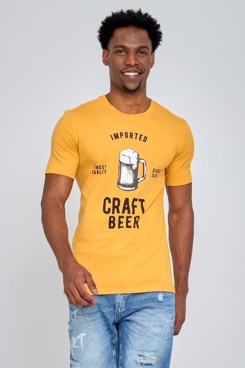 Camiseta Masculina Mostarda