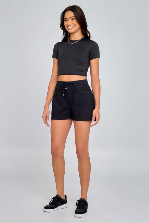 Shorts Feminino Jeans Preto