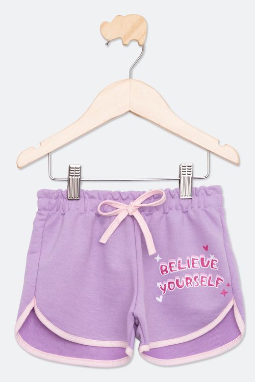 Shorts Infantil Feminino Tam 4 a 8 Anos Lilás