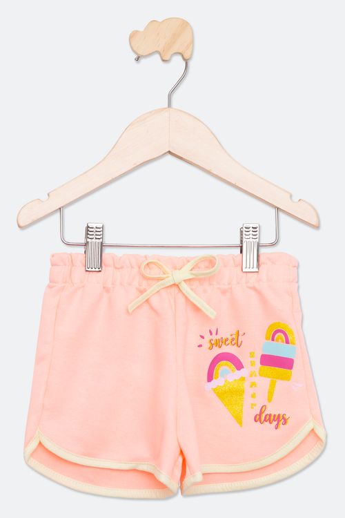 Shorts Infantil Feminino Tam 4 a 8 Anos Coral