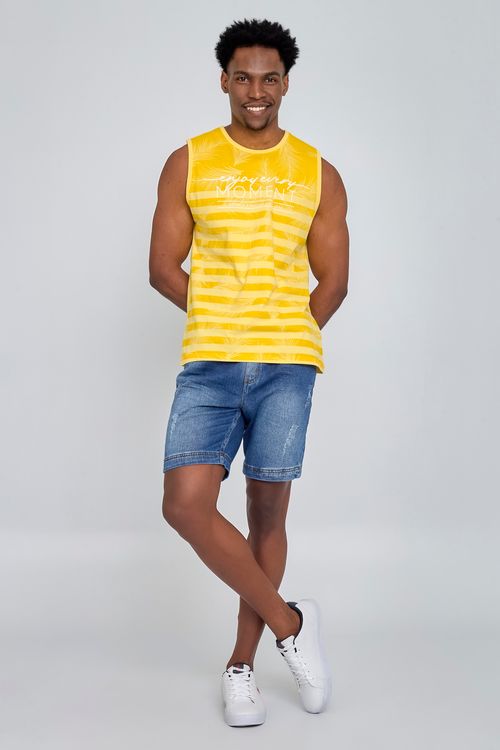 Bermuda Jeans Masculina Jogger Azul Médio