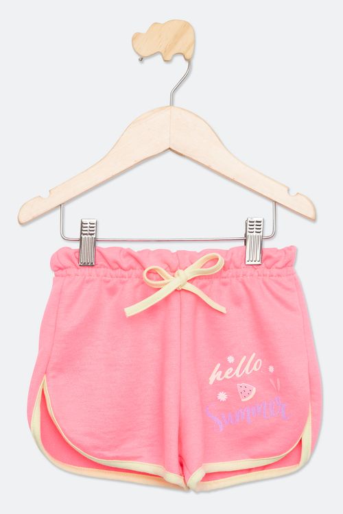 Shorts Infantil Feminino Tam 4 a 8 Anos Rosa Neon