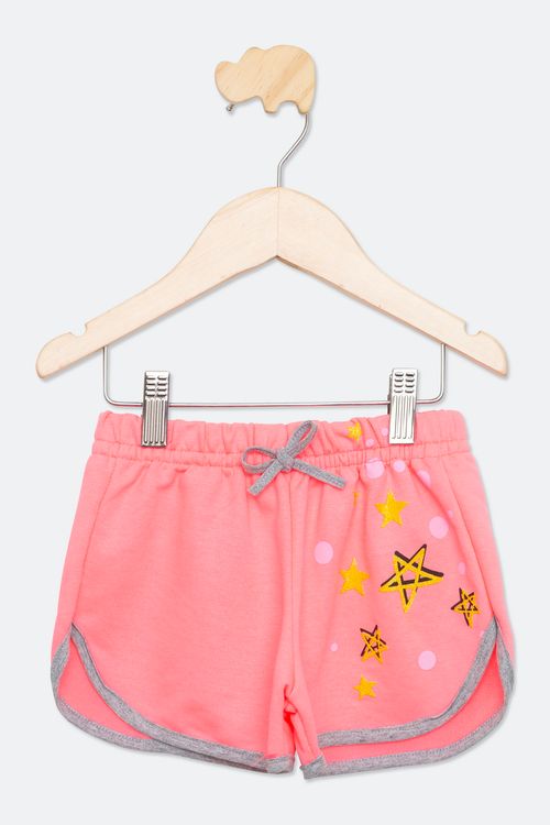 Shorts Infantil Feminino Tam 4 a 8 Anos Rosa Neon