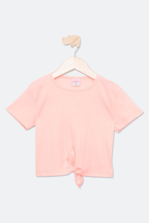Blusa Juvenil com Amarração Coral Tam 10 a 16