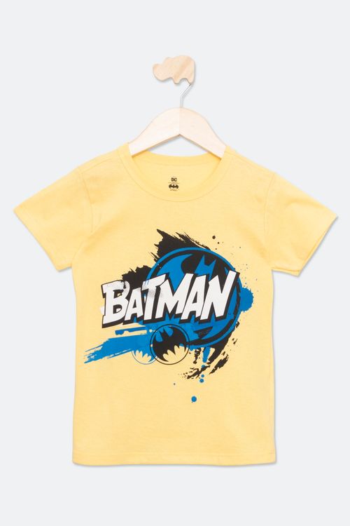 Camiseta Infantil Menino Tam 4 a 10 Batman Amarelo
