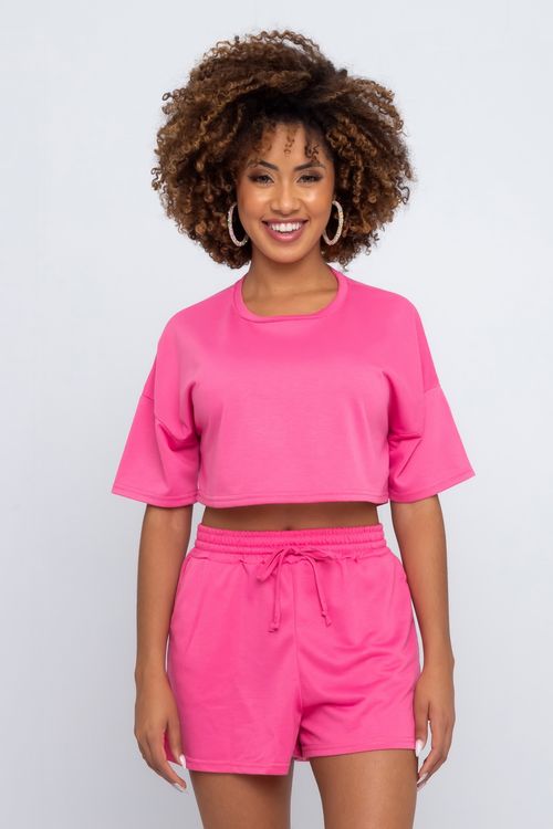 Blusa Feminina Moletim Manga Comprida Pink