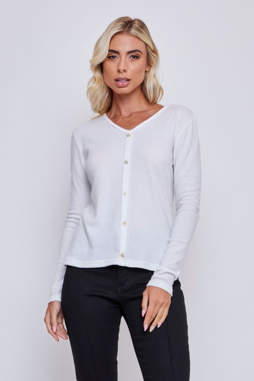 Cardigan Feminino Off White