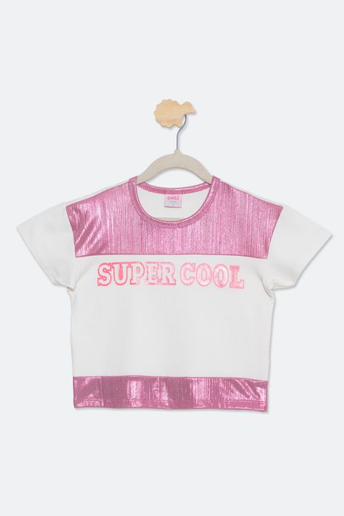 Blusa Infantil Feminina Tam 4 a 8 Anos Off White