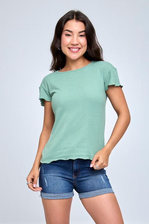 Blusa Feminina em Ribana Verde Claro