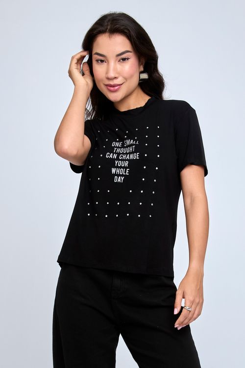 TOP FEM CITY C44V24656 SILK HOTFIX - PRETO