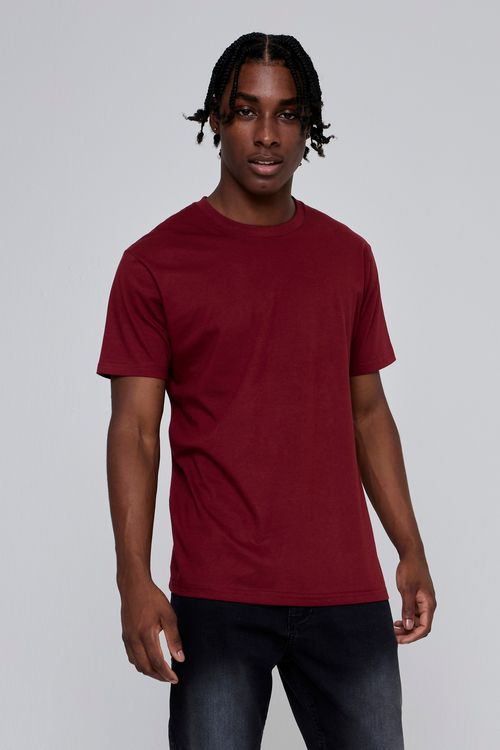Camiseta Masculina Básica Vinho